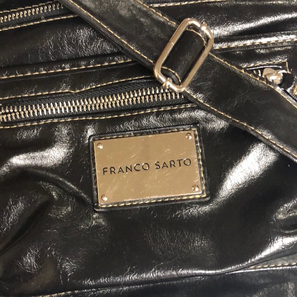 Franco Sarto black leather crossbody messenger - Picture 2 of 5